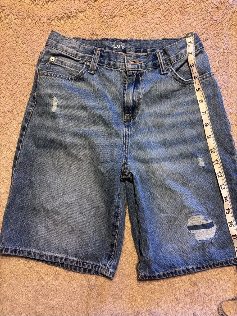 Place Blue Distressed Denim Kids Shorts